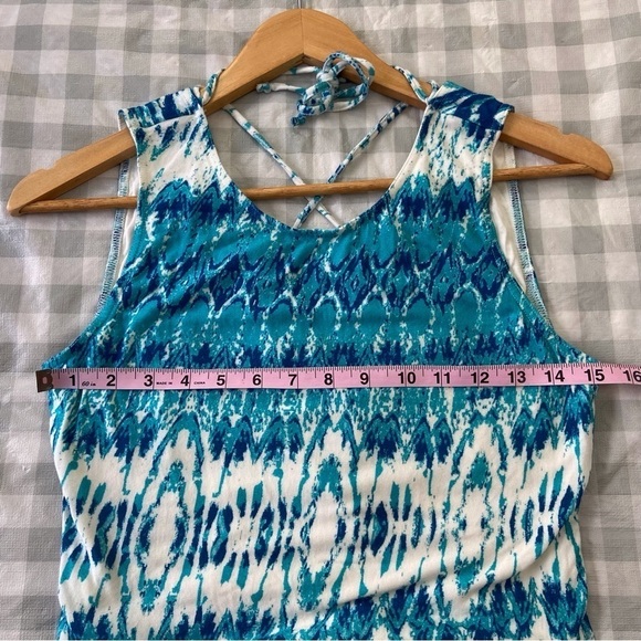 Forest Lily maxi dress blue white bohemian size 6 sleeveless lightweight jersey - Picture 13 of 16